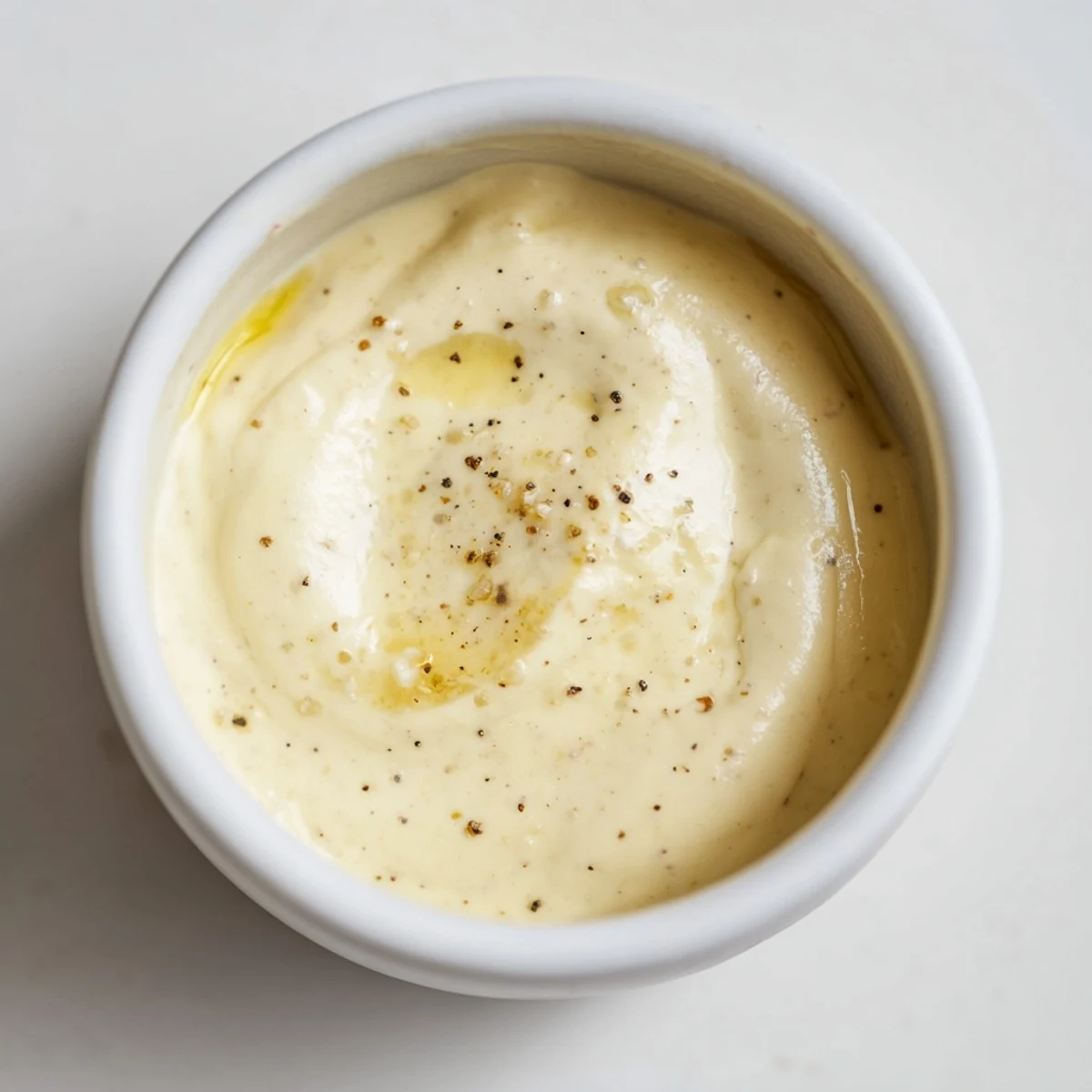 Bright yellow Lemon Dijon Dressing drizzled over a vibrant green salad with cherry tomatoes.