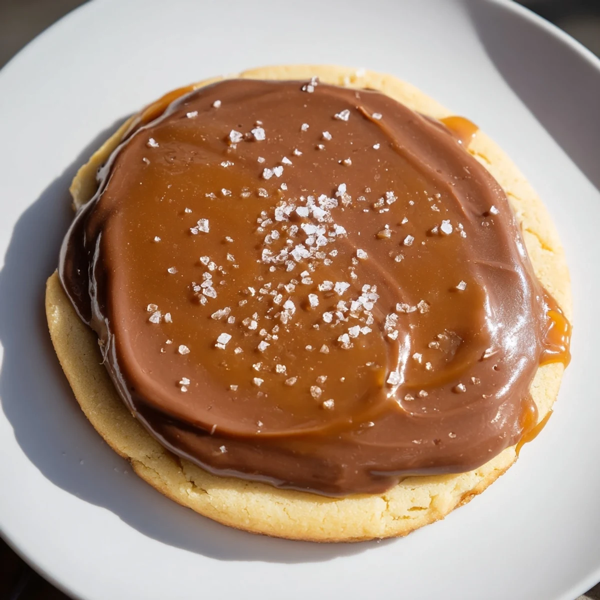 A stack of Twix Cookies on a white plate with a glass of milk nearby for dipping.