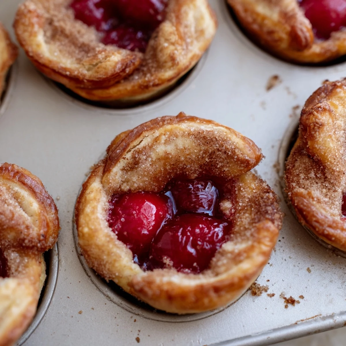 Quick Cherry Pie Bites displayed on a white plate with a dollop of whipped cream, perfect for party desserts.
