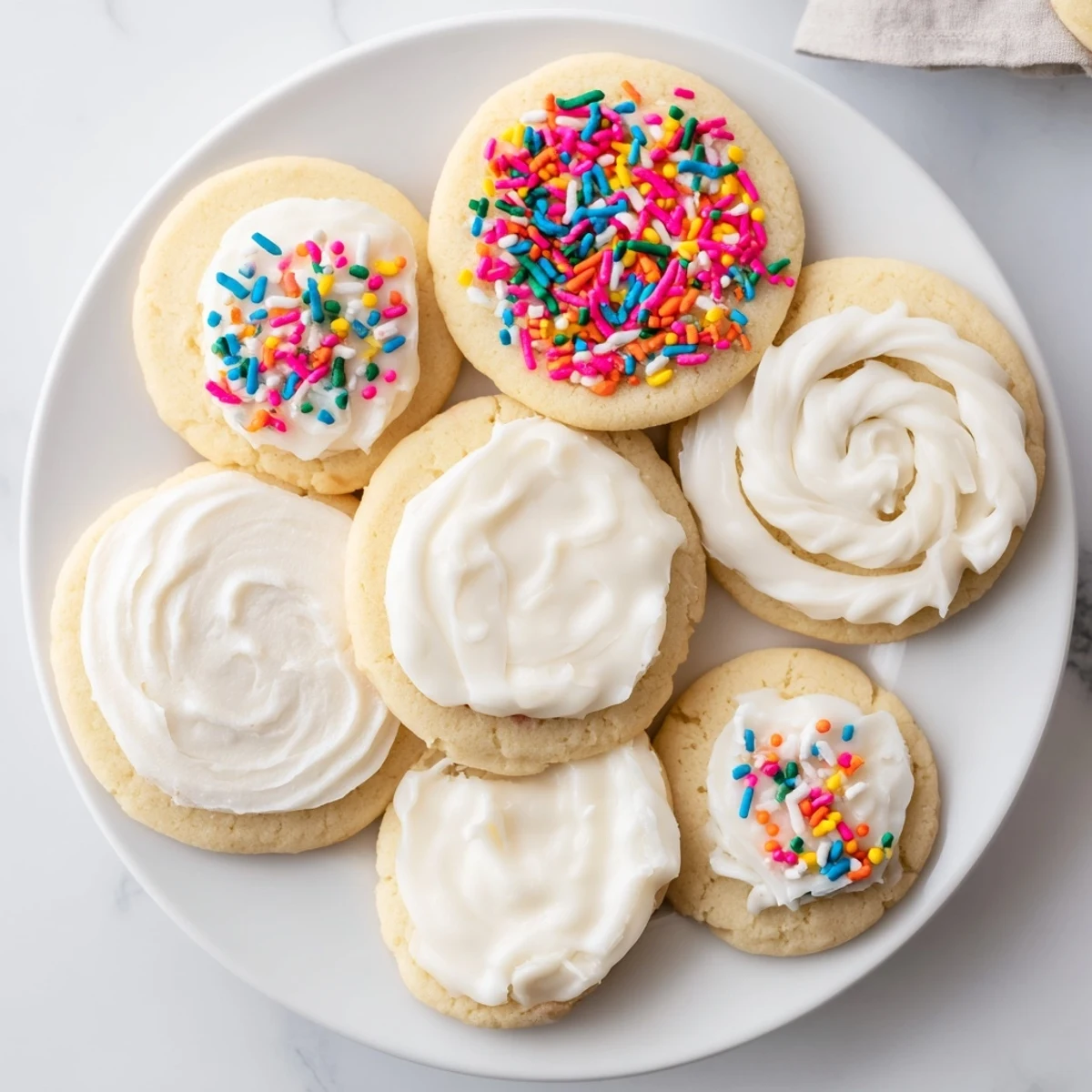 Glossy Sugar Cookie Icing drizzled over freshly baked, golden cookies for a sweet treat.