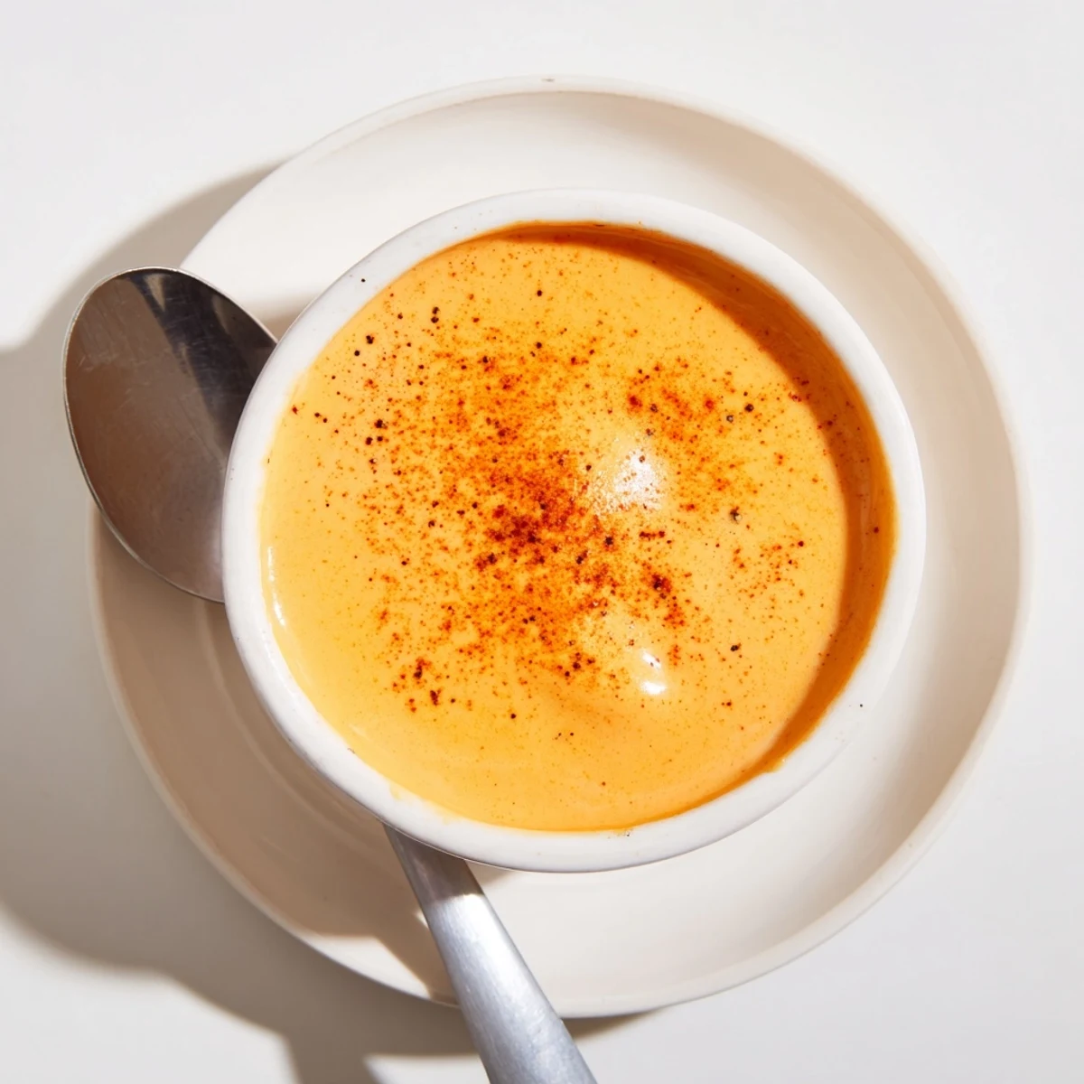 Creamy Snappy Cheddar Sauce in a saucepan with a whisk and ingredients.