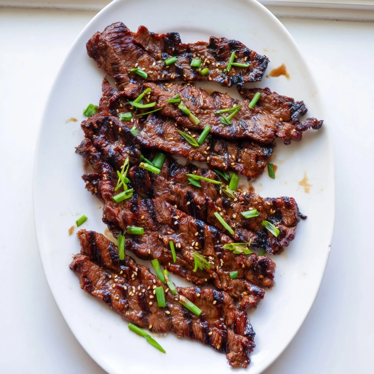 Tender beef short ribs glazed in sweet savory marinade fresh off the grill with steam rising