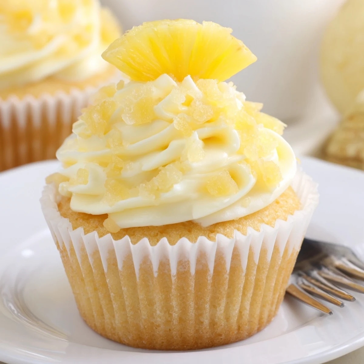 Warm Dole Whip Cupcakes Recipe with pillowy crumb and tangy pineapple aroma
