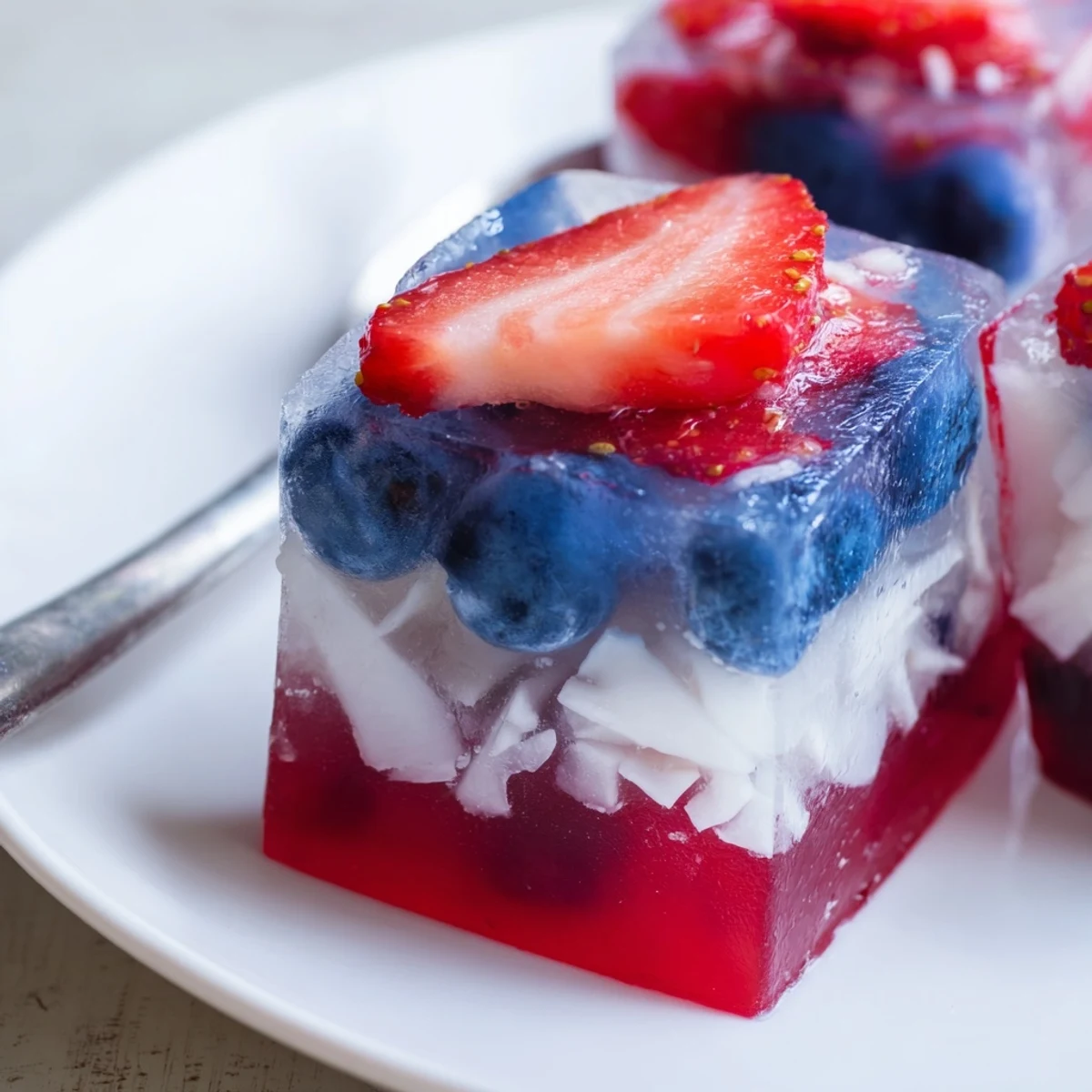 Frosty Red White And Blue Ice Cubes Recipe with juicy berries and patriotic sparkle