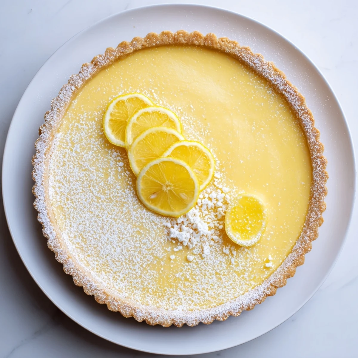 Freshly chilled Creamy Lemon Tart Recipe served with berries and zesty aroma