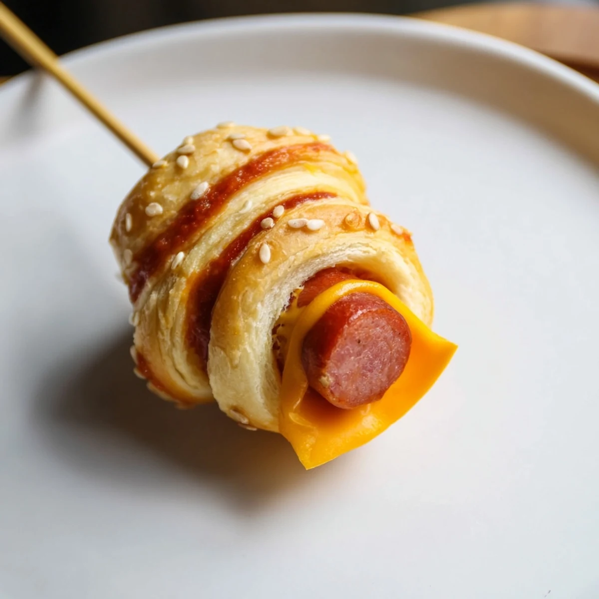 Cheesy Firecracker Hot Dogs, oven-baked until golden, perfect for backyard BBQs.