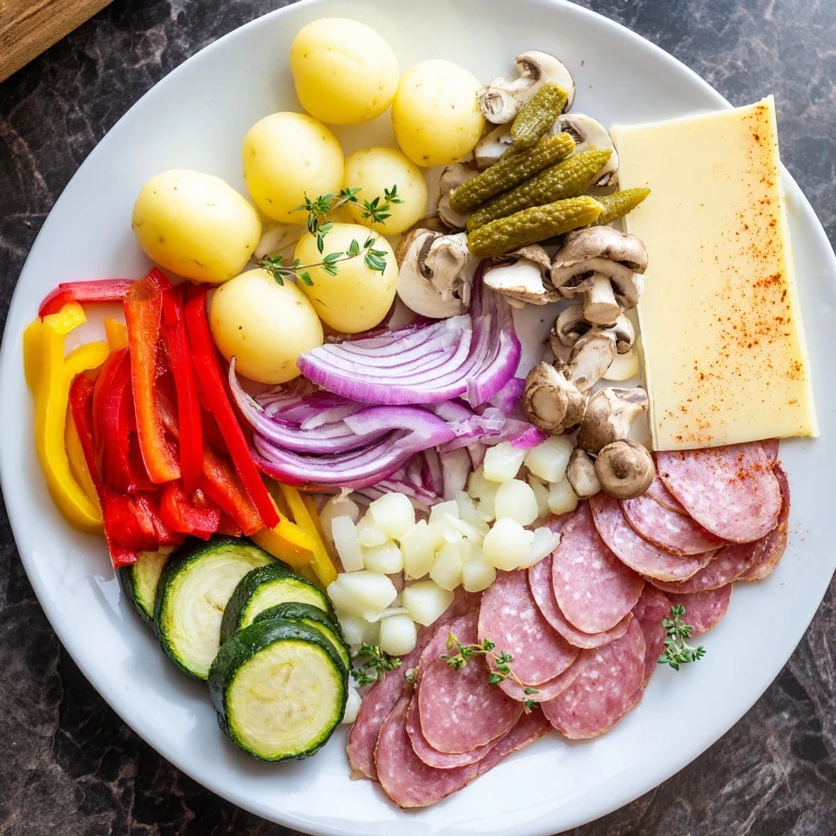 Interactive Raclette dinner party featuring bubbling Swiss cheese with pickles and charcuterie platters