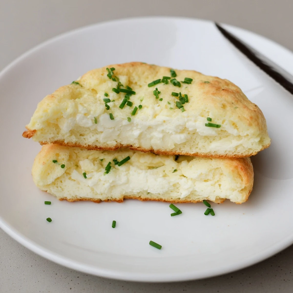 No Flour Cottage Cheese Cloud Bread, golden tops, airy texture, breakfast toast.