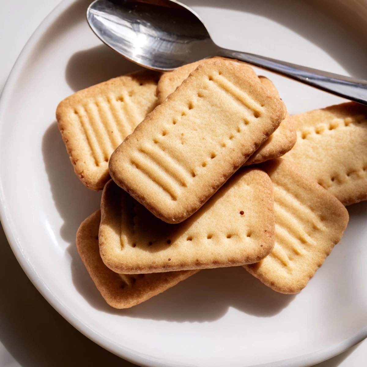 Golden French petit beurre biscuits arranged on a rustic parchment-lined baking sheet